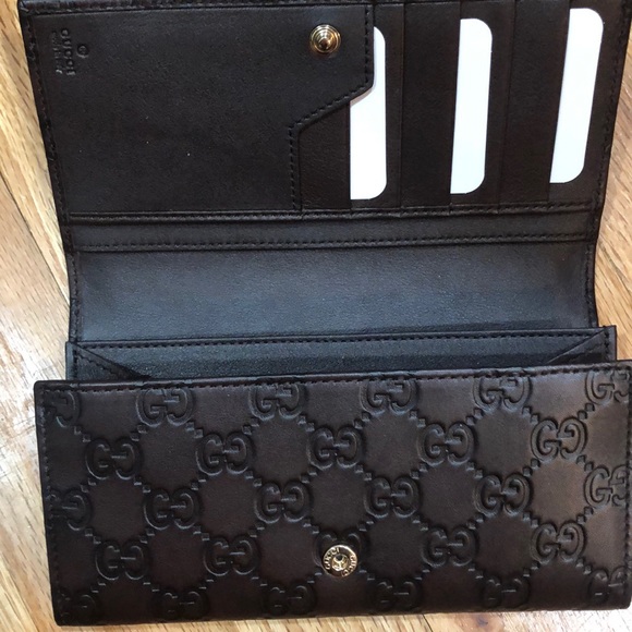 Long dark brown guccisima wallet continental - Picture 3 of 11